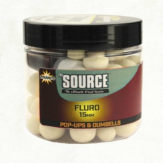 Source White Fluro Pop Ups and dumbells 10mm cutie