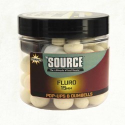Source White Fluro Pop Ups and dumbells 20mm cutie
