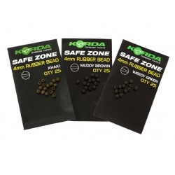 Biluțe antișoc Korda Rubber Bead, 4mm, Muddy Brown, 25buc/plic