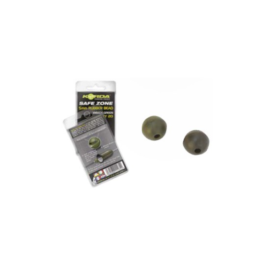 Biluțe antișoc Korda Rubber Bead, 5mm, Weedy Green, 25buc/plic