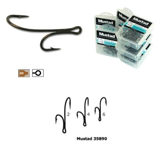Ancoră dublă inegală Mustad, Bronz, Nr.1, 10buc/cutie Ancoră dublă inegală Mustad, Bronz, Nr.1, 10buc/cutie