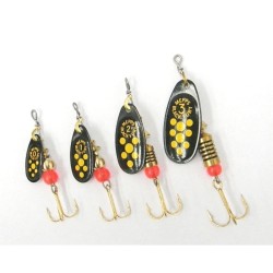Linguriță rotativă Mepps Black Fury, Yellow Dot, Nr.3/6.5g