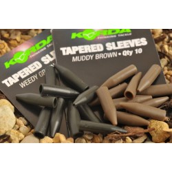 Manșon protecție agrafă/vârtej Korda Tapered Silicon Sleeves, Muddy Brown, 10buc/plic