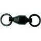 Vârtej cu rulment Mustad, Negru, Nr.2/20kg, 4buc/plic