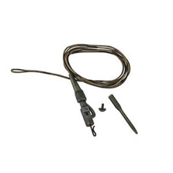 Montură Prologic Safety Clip Quick Change Swivel Metal Core Leader, 80cm/45lbs, 3buc