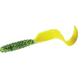 Grub Mister Twister, Lime Black/Yellow, 10cm, 5buc/plic