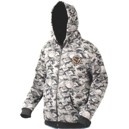 Hanorac Savage Gear, Black Camo Zip, Medium
