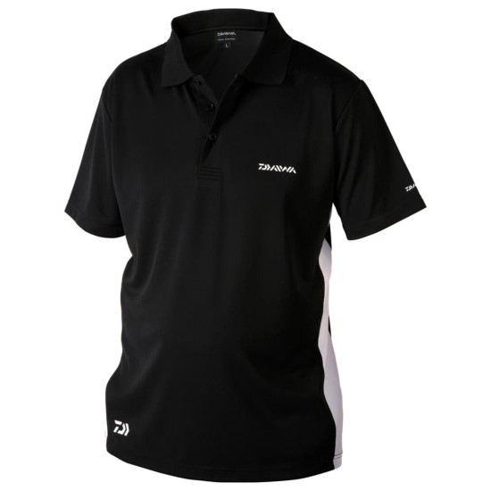 Tricou polo Daiwa D-Vec, Negru, Medium