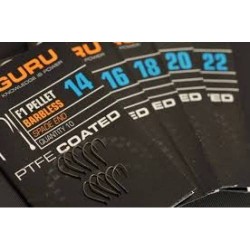 Cârlige Guru F1 Pellet Barbless PTFE Coated, Nr.20, 10buc/plic