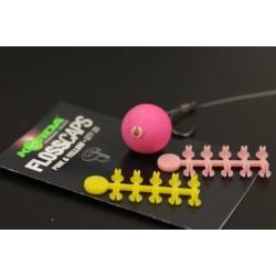 Opritor tip capsă pentru boilies Korda Floss Caps, Alb-rosu, 20buc/plic