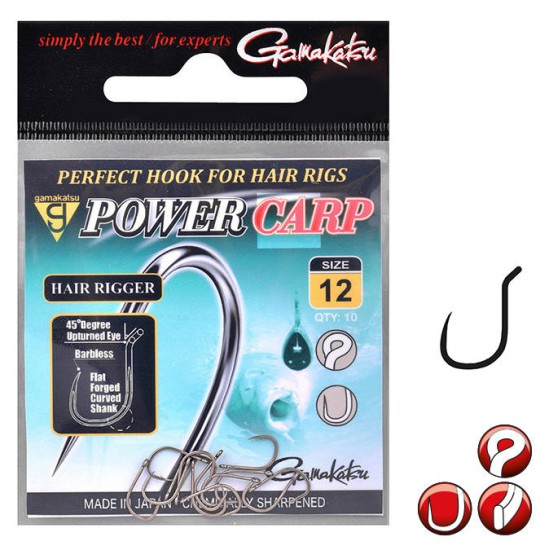 CÂRLIGE GAMAKATSU POWER CARP HAIR RIGGER BARBLESS NR.12 10BUUC/PLIC