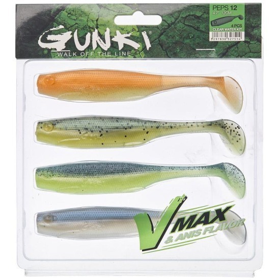 Shad Gunki Peps, Clear Water Mix II, 7cm/2.5g, 4buc/plic