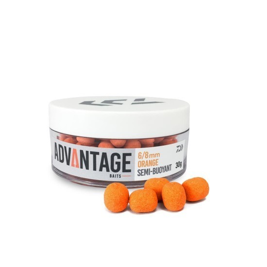 Dumbell critic echilibrat Daiwa Advantage Semi Buoyant, 6/8mm, Orange, 30g/borcan Dumbell critic echilibrat Daiwa Advantage Semi Buoyant, 6/8mm, Orange, 30g/borcan