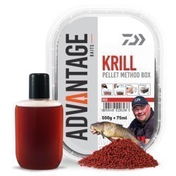 Pelete Method Box + Booster Daiwa Advantage, Krill, 500g/cutie