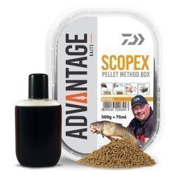 Pelete Method Box + Booster Daiwa Advantage, Scopex, 500g/cutie
