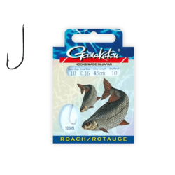 Cârlige legate Gamakatsu 1050N Roach, Nr.12, 0.14mm/70cm, 10buc/plic
