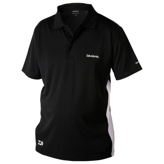 Tricou polo Daiwa D-Vec, Negru, 2X-Large