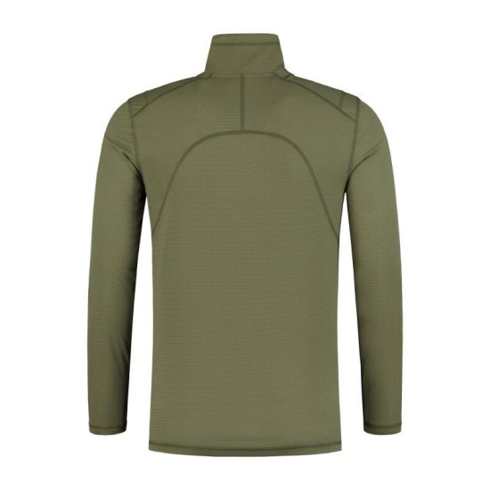 Bluză Korda Kool Quick Dry Long Sleeve Zip Neck, Olive, Medium