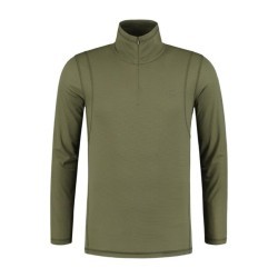 Bluză Korda Kool Quick Dry Long Sleeve Zip Neck, Olive, Medium