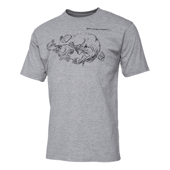 Tricou Savage Gear Cannibal Ink, Grey Melange, X-Large