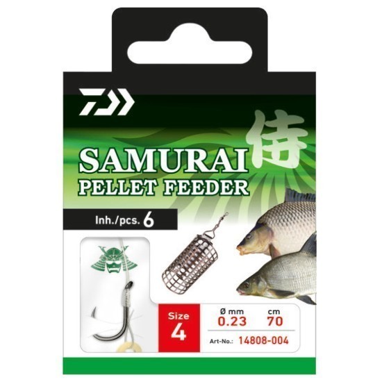 Cârlige legate Daiwa Samurai Pellet Feeder Nr.12, 6buc/plic