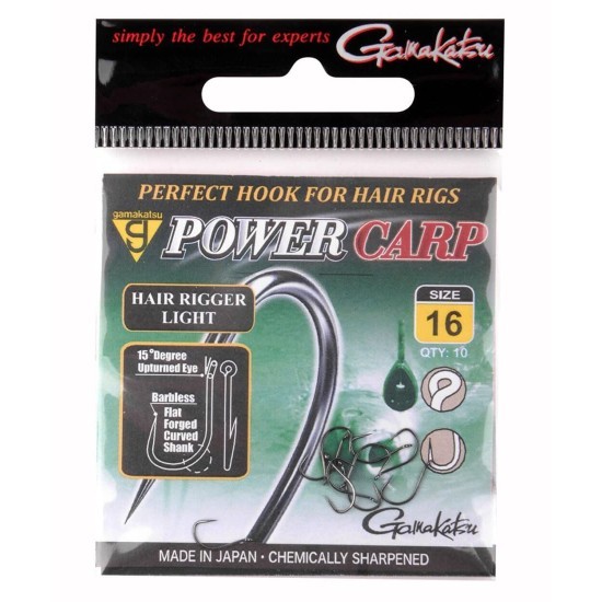 Cârlige Gamakatsu Power Carp Hair Rigger Light, Nr.10, 10buc/plic