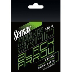 Fir textil Sensas Black Arrow 8-Braid, Black, 0.08mm/6.9kg/130m