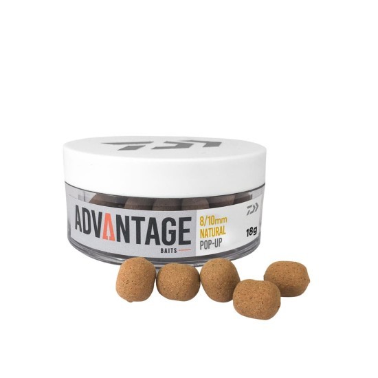 Pop-up Daiwa Advantage Baits, 8/10mm, Natural, 18g/cutie
