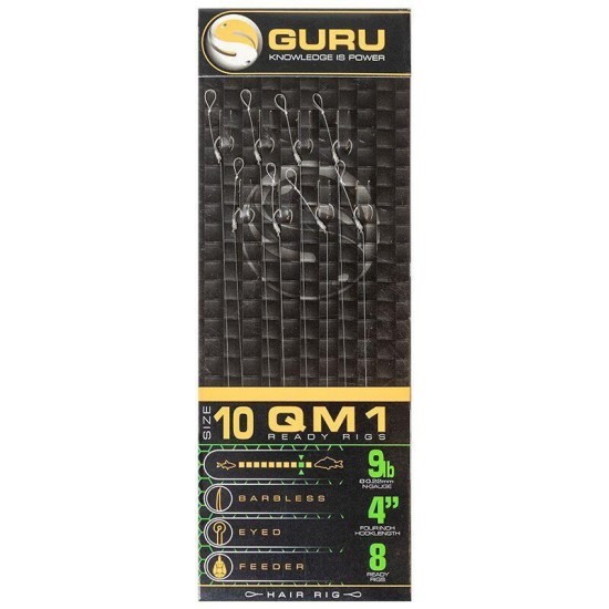 Montură Guru Standard Hair QM1 Rigs, Nr.12, 0.22mm/10cm, 8buc/plic