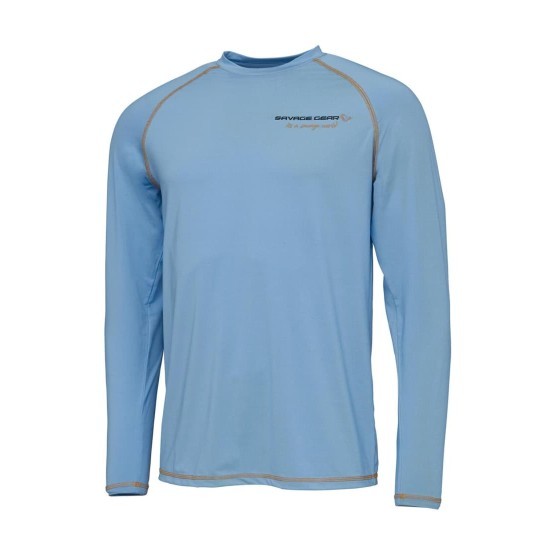 Bluză Savage Gear Aqua UV Long Sleeve Tee Bonnie, Blue, Medium Bluză Savage Gear Aqua UV Long Sleeve Tee Bonnie, Blue, Medium