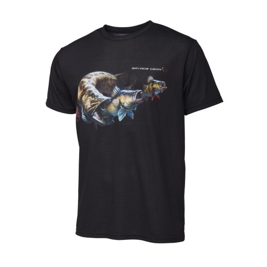 Tricou Savage Gear Cannibal, Black, X-Large Tricou Savage Gear Cannibal, Black, X-Large