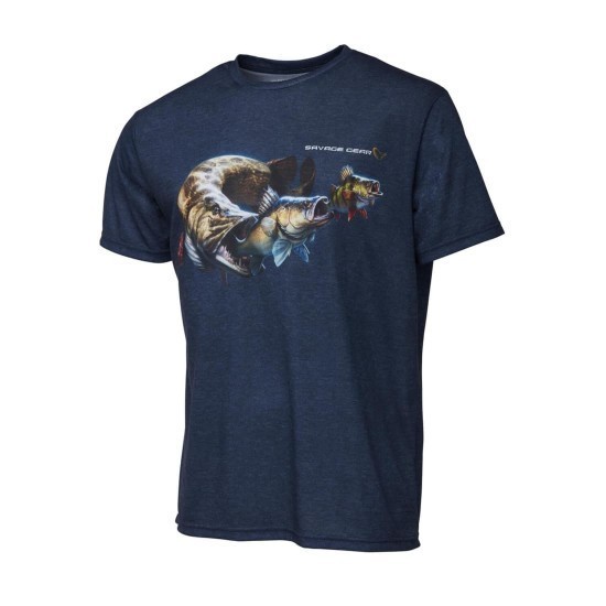 Tricou Savage Gear Cannibal, Blue, Small Tricou Savage Gear Cannibal, Blue, Small
