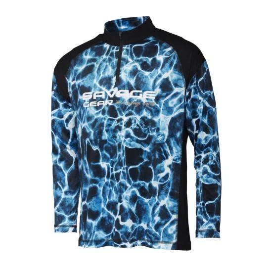 Bluză Savage Gear Marine UV Long Sleeve Tee, Sea Blue, X-Large