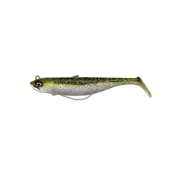 Shad Savage Gear Minnow Weedless Soft Baits Sinking, Green Silver, 12.5cm, 28g, 2+1buc/blister