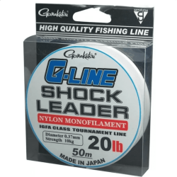 Fir monofilament Gamakatsu G-Line Shock Leader, Translucid, 0.47mm/15kg/50m