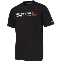 Tricou Savage Gear Signature Logo, Black Ink, X-Large