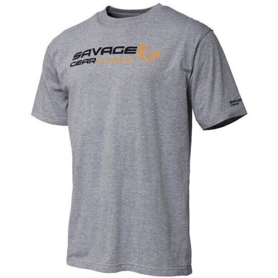 Tricou Savage Gear Signature Logo, Grey Melange, Small
