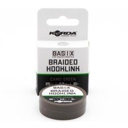 Fir Textil Korda Basix Braided Hooklink, Camo Green, 18lb/8.2kg/10m