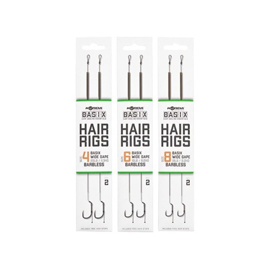 Rig Korda Basix Wipe Gape Barbless, Nr.6/18lbs, 2buc/blister