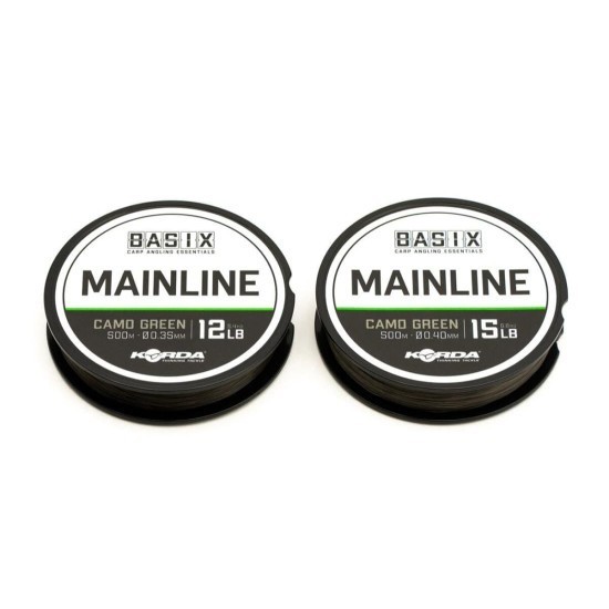 Fir monofilament Korda Basix Mainline, Camo Green, 0.40mm/6.80kg/1000m