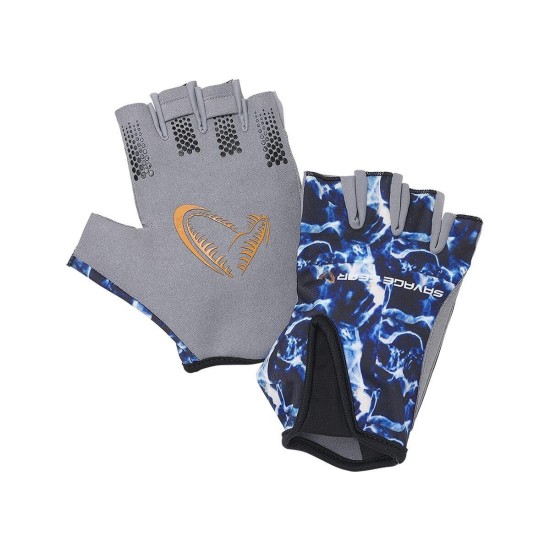 Mănuși Savage Gear Marine Half Glove, Sea Blue, Large