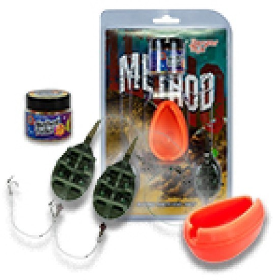 Set Benzar Mix Rapid Method Set, 2x Monturi 60g - Cârlig Nr. 10 + Matriță + Momeli de cârlig