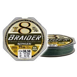 Fir Textil Konger Rigging Line Braider X8 0.08mm 7.6kg 10m Olive Green