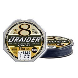 Fir Textil Konger Rigging Line Braider X8 0.12mm 11.8kg 10m Black