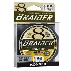 Fir Textil Konger Rigging Line Braider X8 0.18mm 21.4kg 10m Olive Green