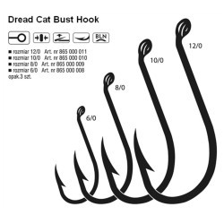 Carlig Konger Dread Cat® Bust No.12/0 Black Nickel 3buc