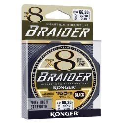 Fir Textil Konger Rigging Line Braider X8 0.12mm 11.8kg 10m Black