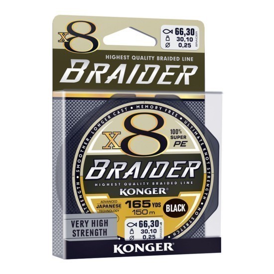 Fir Textil Konger Braider X8 0.16mm 18.8kg 150m Black