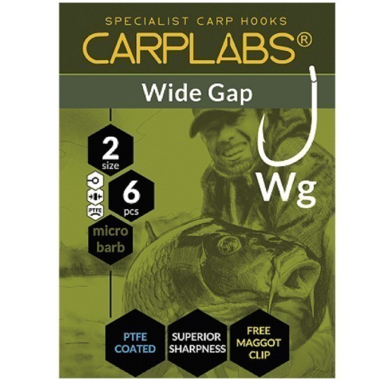 Carlig Konger Carplabs® Wide Gap No.8 Titanium Grey Ringed 6buc