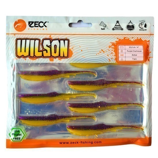 Shad Zeck Wilson, Purple Chartreuse, 10.2cm/4.3g, 7buc/blister Shad Zeck Wilson, Purple Chartreuse, 10.2cm/4.3g, 7buc/blister